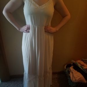Beige Lacy Maxi Dress
